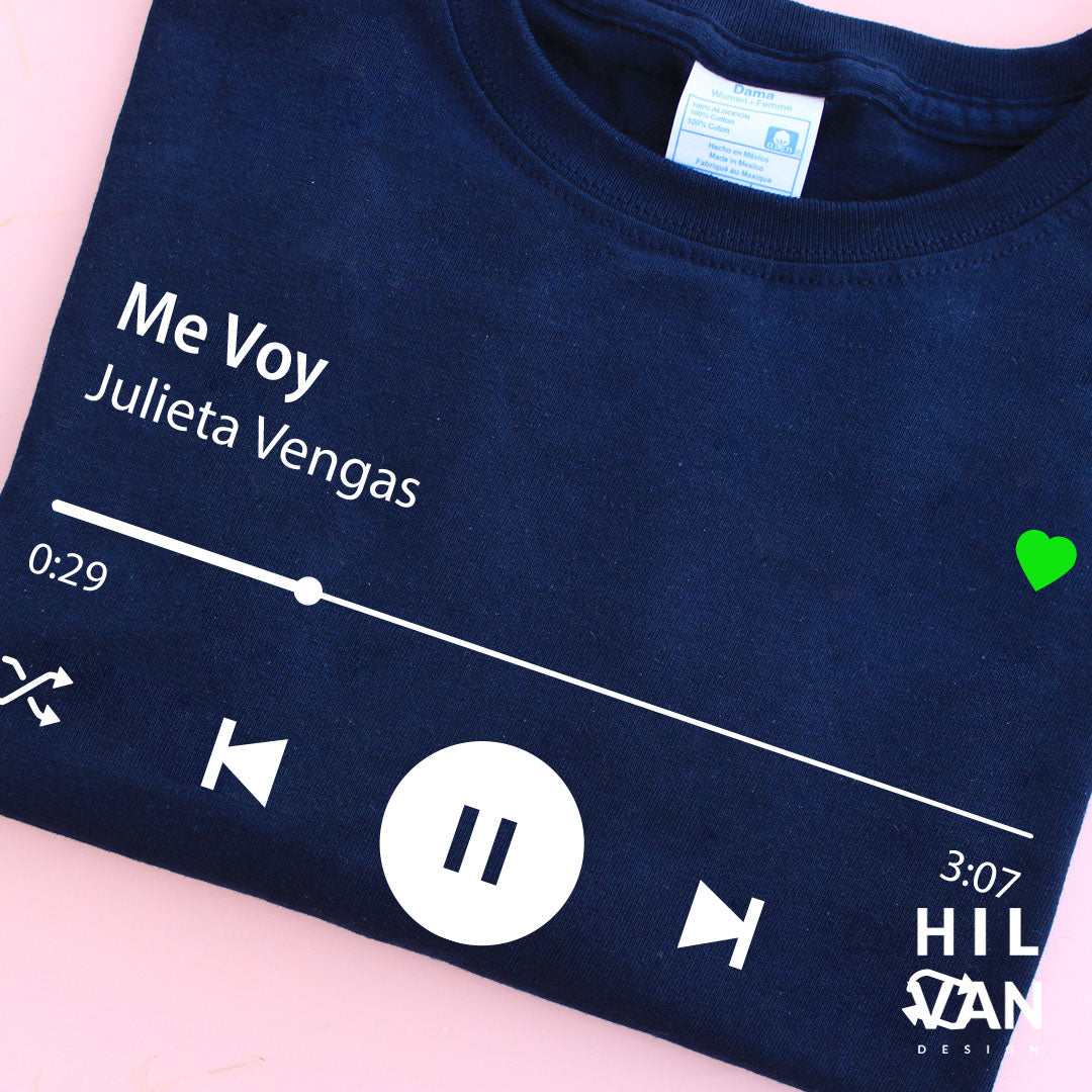 Playera Personalizada Con Tu Canción Favorita / Vinil