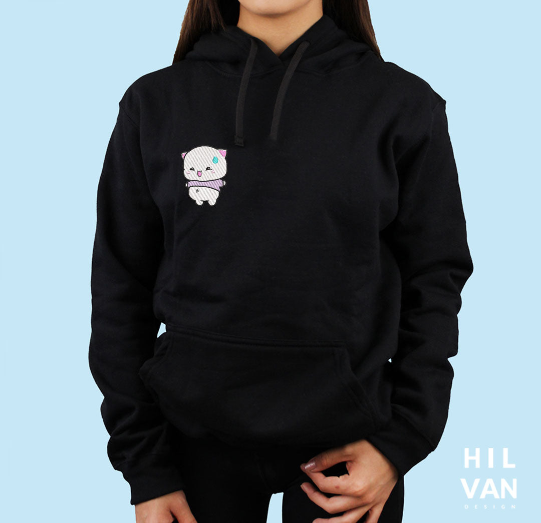 Sudadera / Gatito Blanco Pancita / Bordado