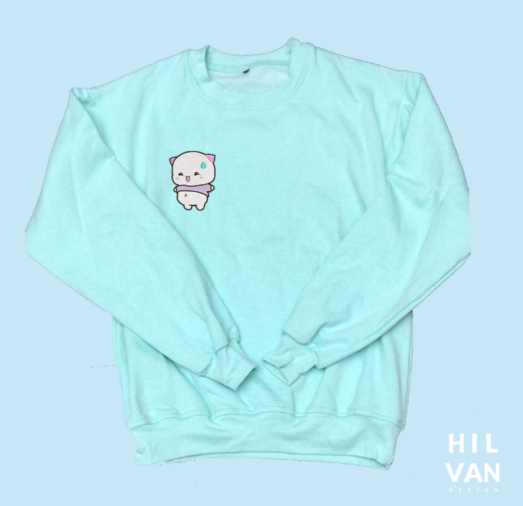 Sudadera / Gatito Blanco Pancita / Bordado