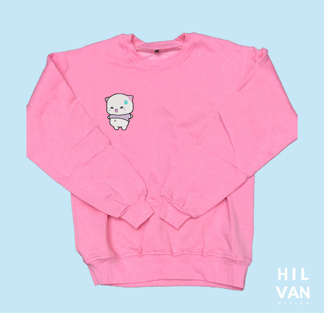 Sudadera / Gatito Blanco Pancita / Bordado