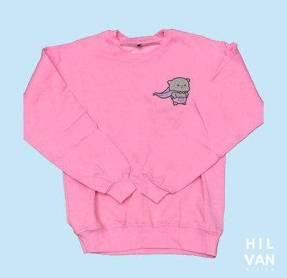 Sudadera / Gatito Gris Capa / Bordado