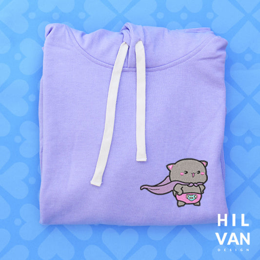 Sudadera / Gatito Gris Capa / Bordado