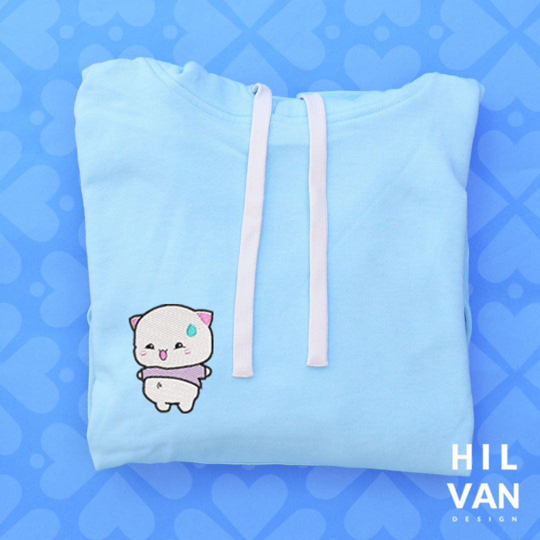 Sudadera / Gatito Blanco Pancita / Bordado